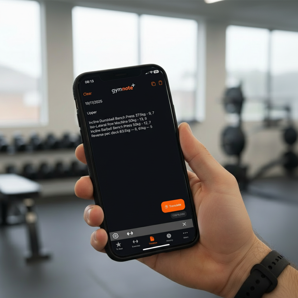 Date recognition feature in Gym Note Plus