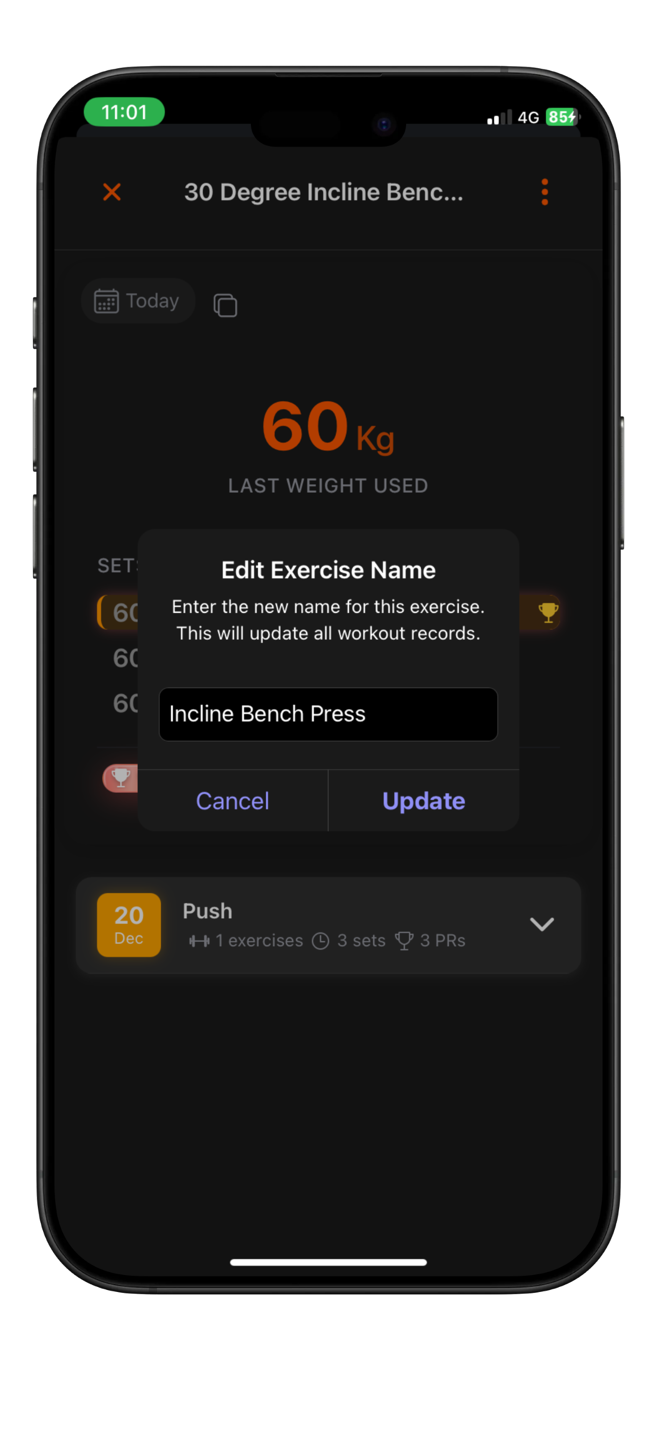 How to Rename or Merge Exercises in Gym Note Plus