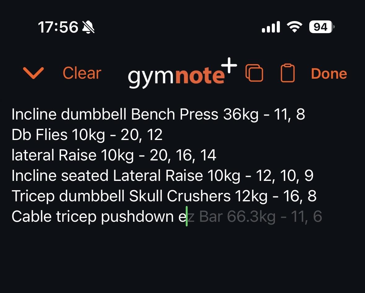 Using Apple Notes for bodybuilding workout logs