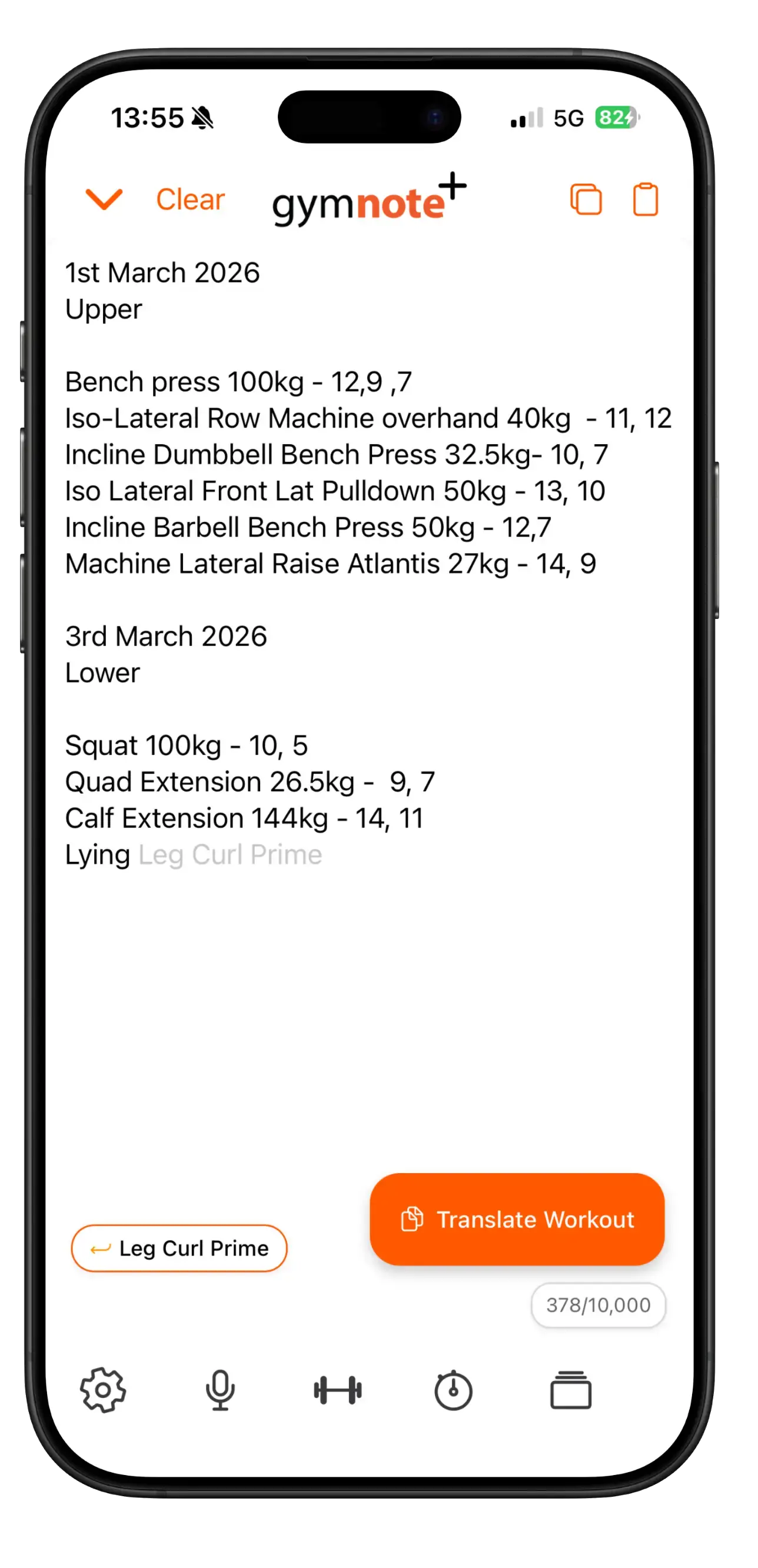 App preview - main interface