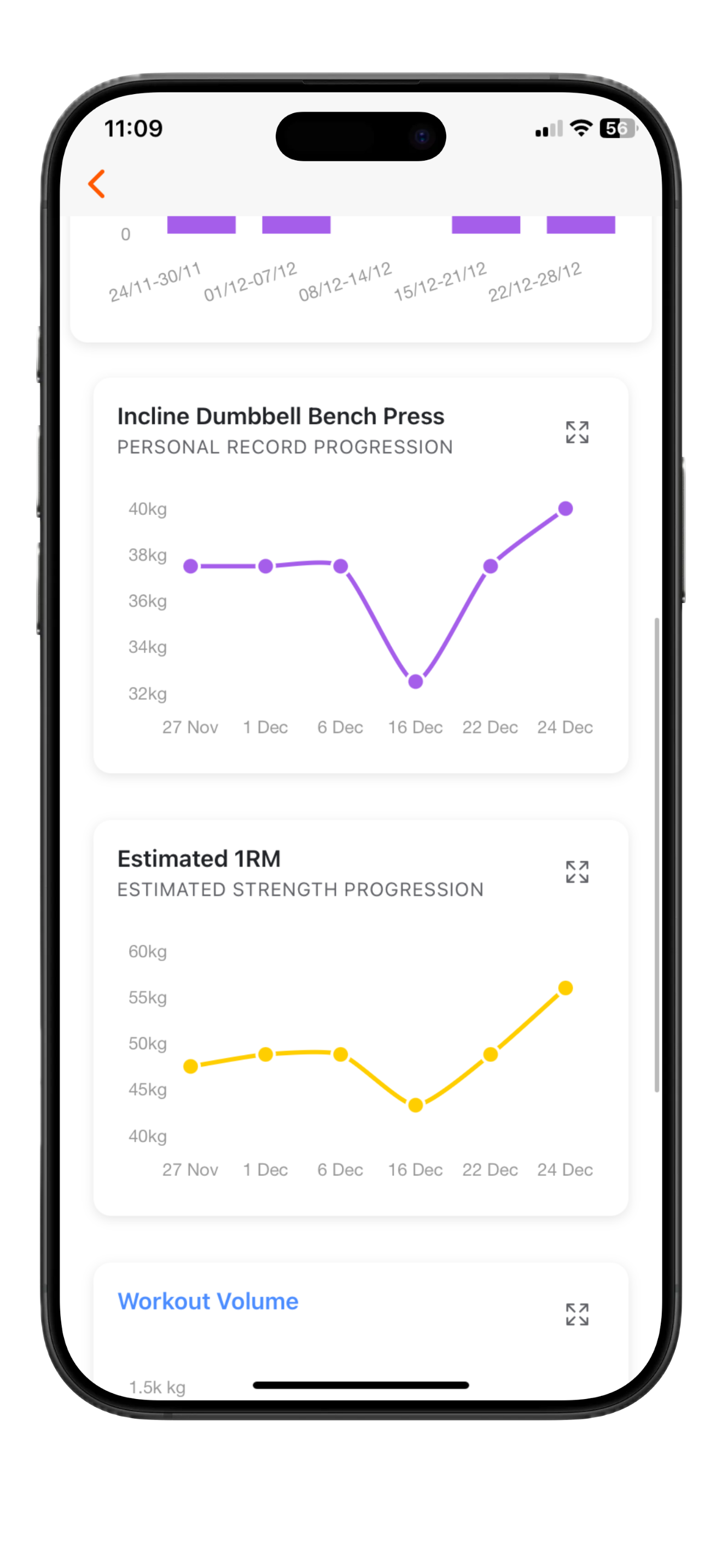 App preview - workout stats