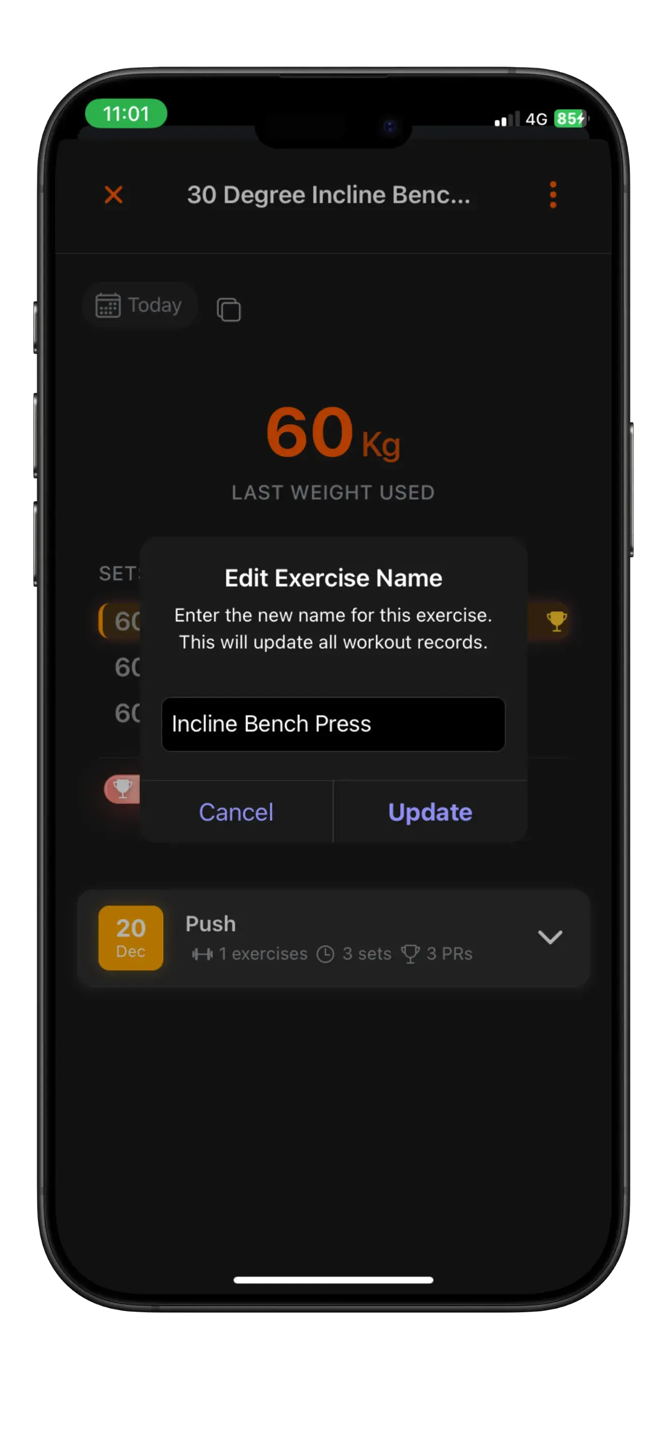 How to Rename or Merge Exercises in Gym Note Plus