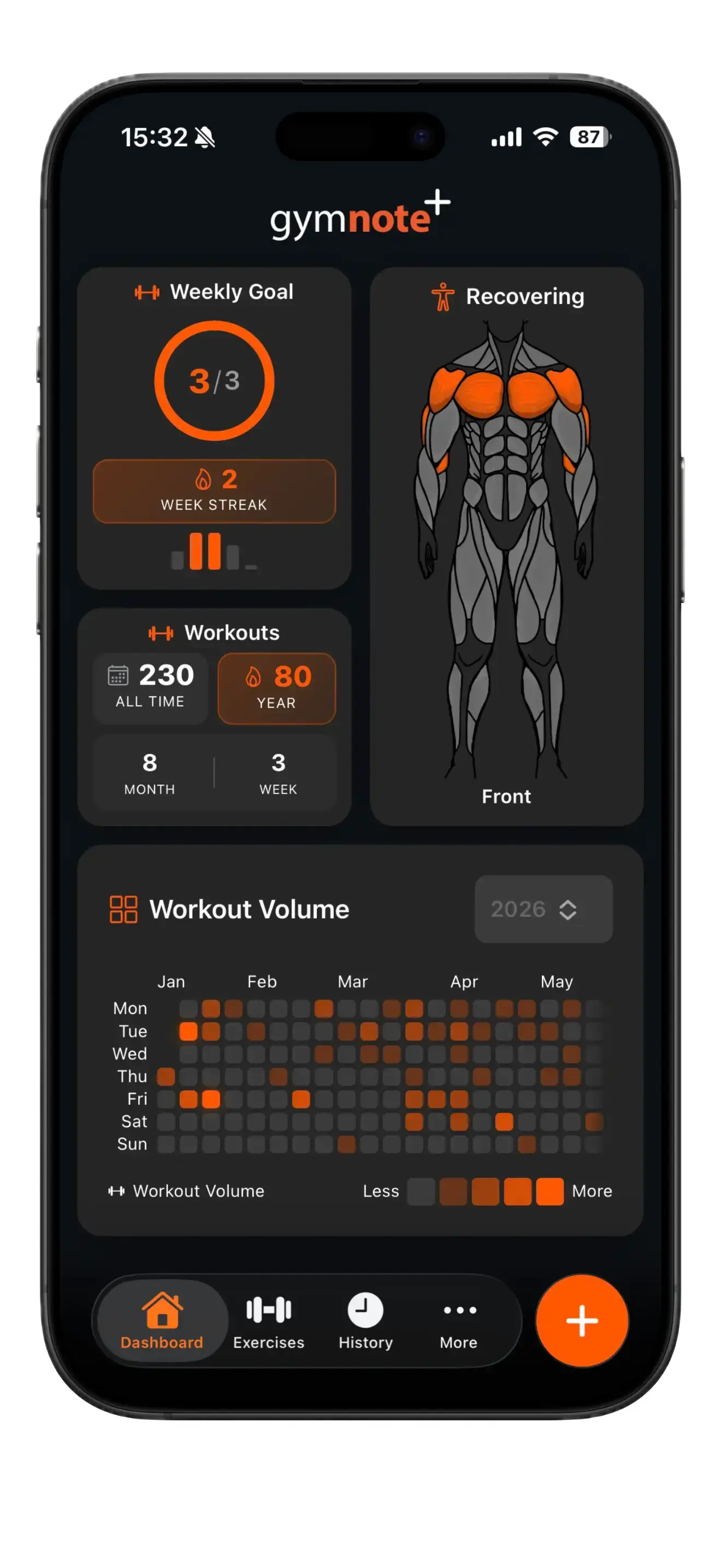 App preview - workout logging